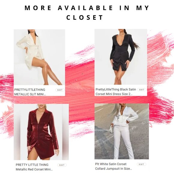 PrettyLittleThing Black Satin Corset Mini Dress Size 2 Nwt - Picture 8 of 8